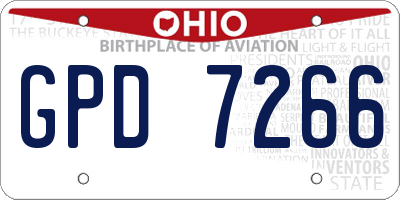 OH license plate GPD7266