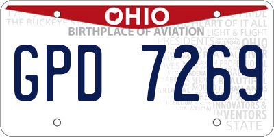 OH license plate GPD7269