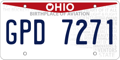 OH license plate GPD7271