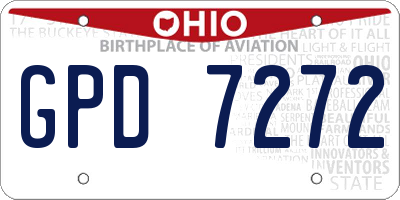 OH license plate GPD7272