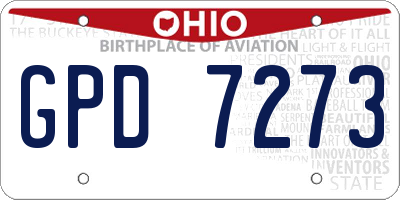 OH license plate GPD7273