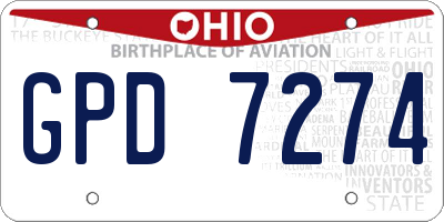 OH license plate GPD7274