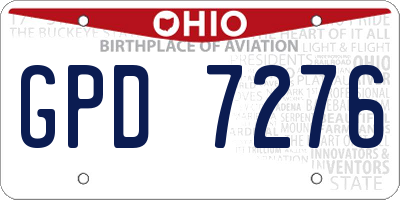 OH license plate GPD7276
