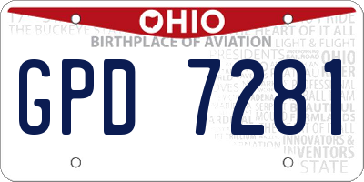 OH license plate GPD7281
