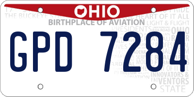 OH license plate GPD7284