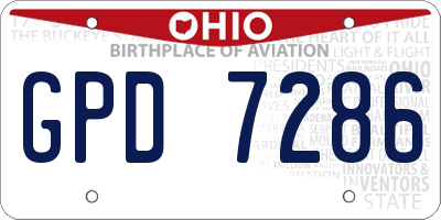 OH license plate GPD7286