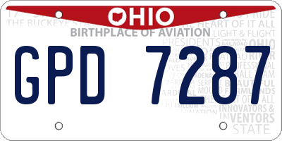 OH license plate GPD7287