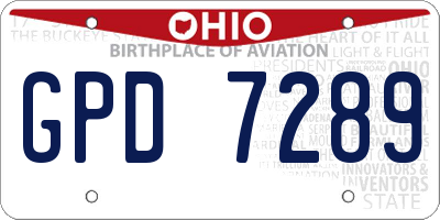 OH license plate GPD7289