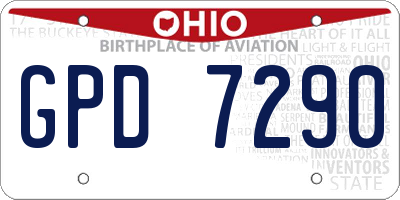 OH license plate GPD7290