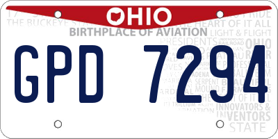 OH license plate GPD7294
