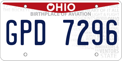 OH license plate GPD7296