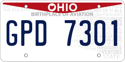 OH license plate GPD7301