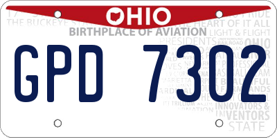 OH license plate GPD7302