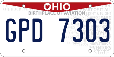 OH license plate GPD7303
