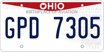 OH license plate GPD7305