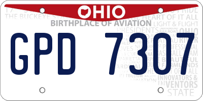 OH license plate GPD7307