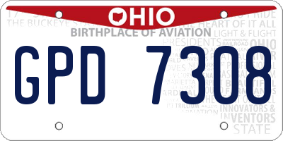 OH license plate GPD7308