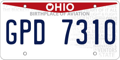 OH license plate GPD7310