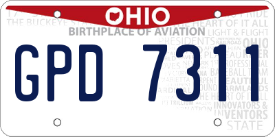 OH license plate GPD7311