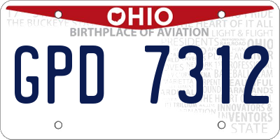 OH license plate GPD7312