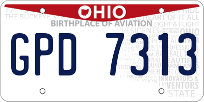 OH license plate GPD7313