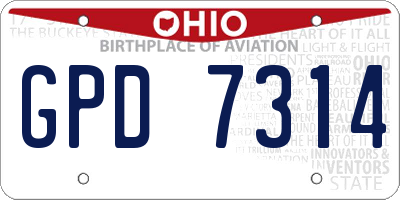 OH license plate GPD7314
