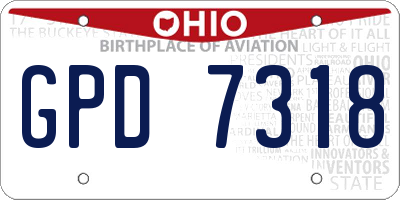 OH license plate GPD7318