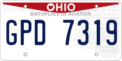 OH license plate GPD7319