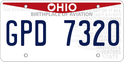 OH license plate GPD7320
