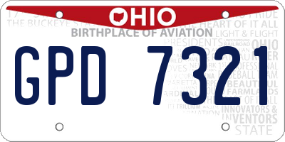 OH license plate GPD7321