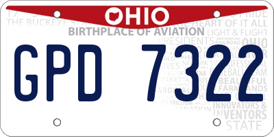 OH license plate GPD7322