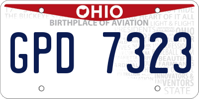 OH license plate GPD7323