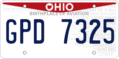 OH license plate GPD7325