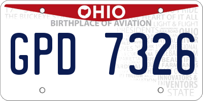 OH license plate GPD7326
