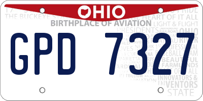 OH license plate GPD7327