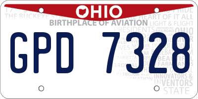 OH license plate GPD7328