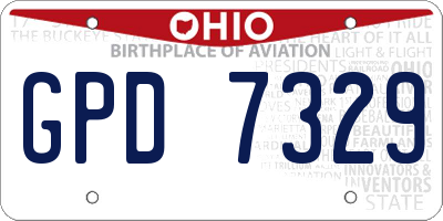 OH license plate GPD7329