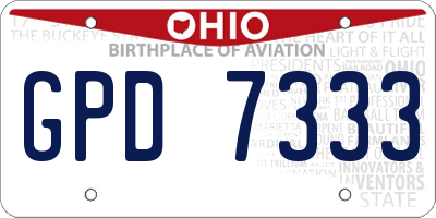 OH license plate GPD7333