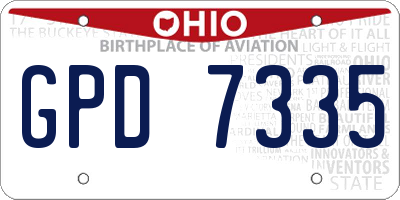 OH license plate GPD7335