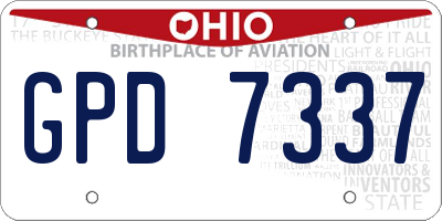 OH license plate GPD7337