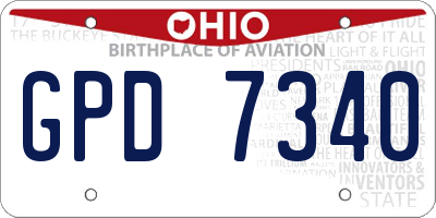 OH license plate GPD7340