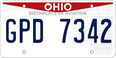 OH license plate GPD7342