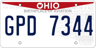 OH license plate GPD7344