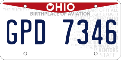 OH license plate GPD7346
