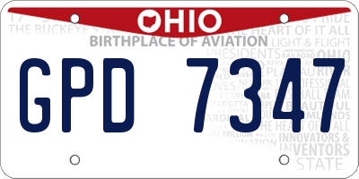 OH license plate GPD7347