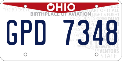 OH license plate GPD7348