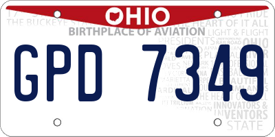 OH license plate GPD7349