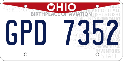 OH license plate GPD7352