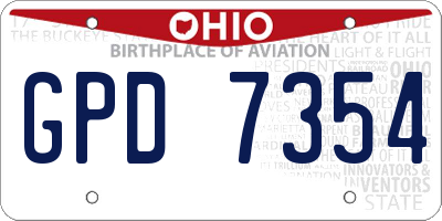 OH license plate GPD7354