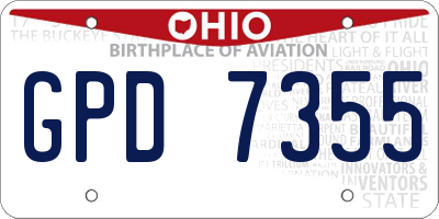 OH license plate GPD7355